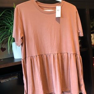 NWT American Eagle Dusty Rose Peplum Top